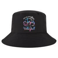 This Girl Runs On Jesus And Volleyball Player Christian Gift Cool Comfort Performance Bucket Hat