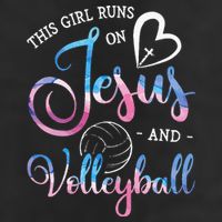 This Girl Runs On Jesus And Volleyball Player Christian Gift 7 Panel Mesh Trucker Snapback Hat