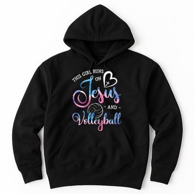 This Girl Runs On Jesus And Volleyball Player Christian Gift Hoodie
