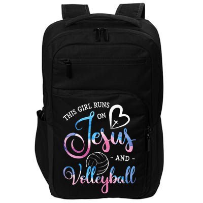 This Girl Runs On Jesus And Volleyball Player Christian Gift Impact Tech Backpack
