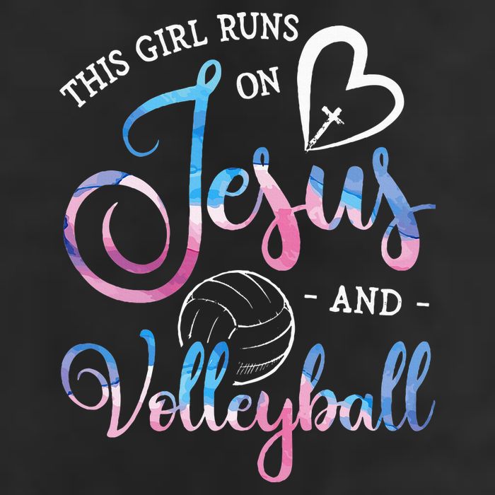 This Girl Runs On Jesus And Volleyball Player Christian Gift 11oz C Handle Ceramic Mug