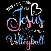 This Girl Runs On Jesus And Volleyball Player Christian Gift 16 in Basic Backpack