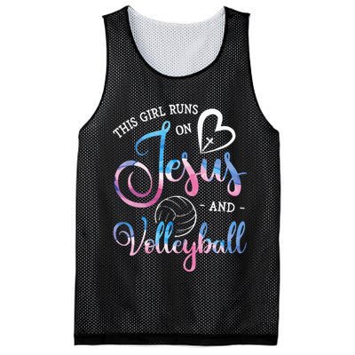 This Girl Runs On Jesus And Volleyball Player Christian Gift Mesh Reversible Basketball Jersey Tank