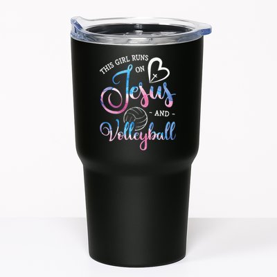 This Girl Runs On Jesus And Volleyball Player Christian Gift Tumbler