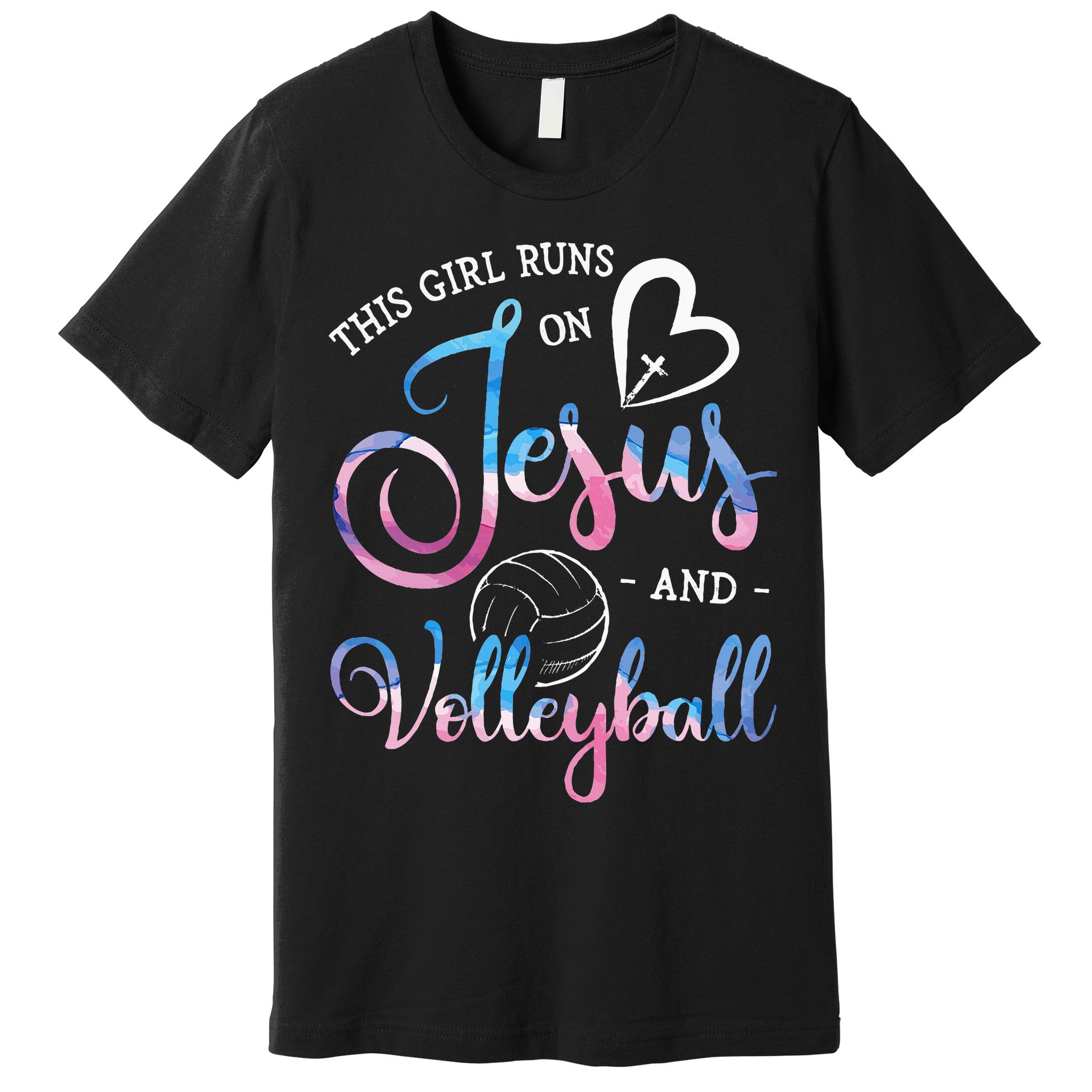 This Girl Runs On Jesus And Volleyball Player Christian Gift Premium T-Shirt