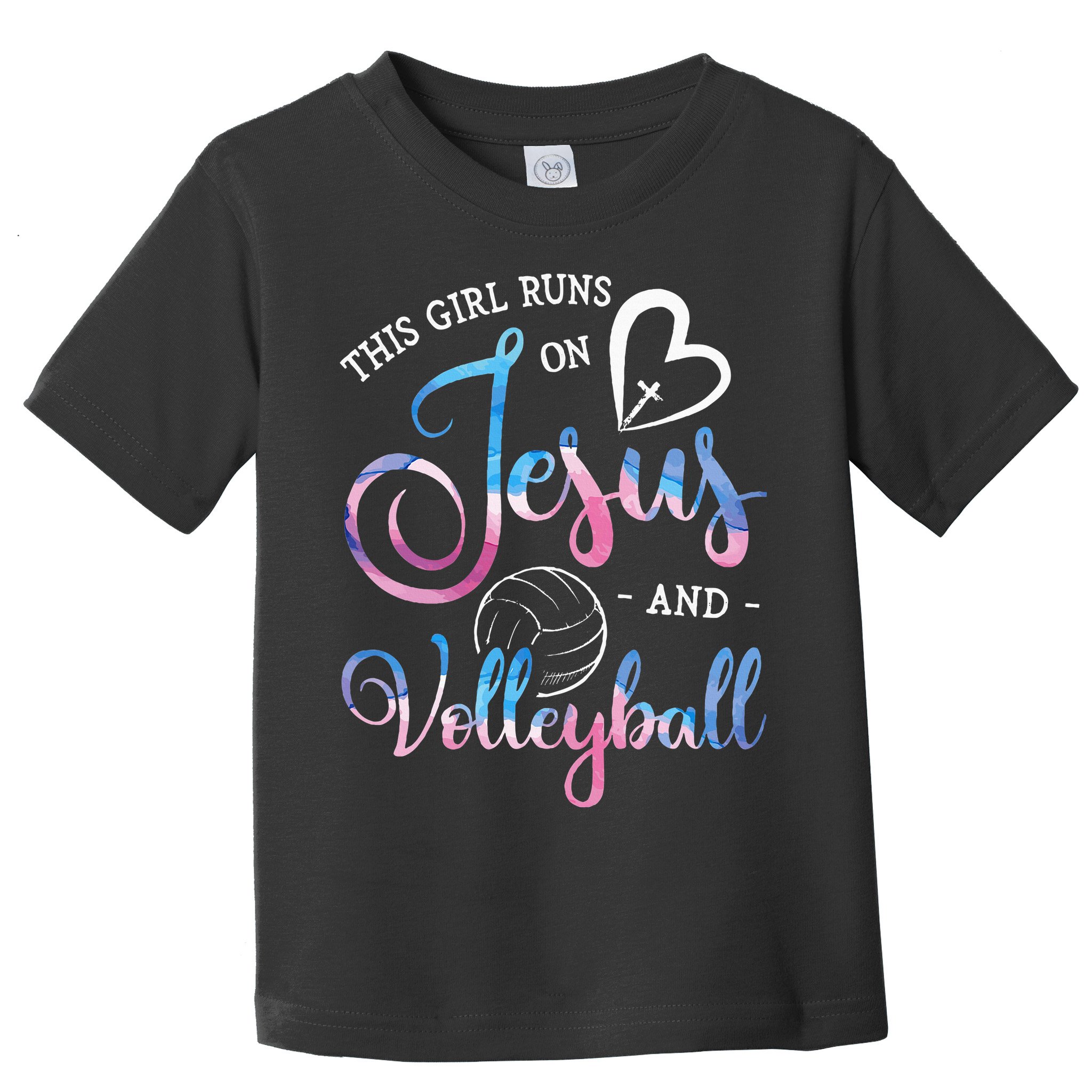 This Girl Runs On Jesus And Volleyball Player Christian Gift Toddler T-Shirt