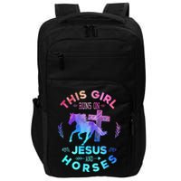 This Girl Runs On Jesus & Horses Christian Equestrian Riding Impact Tech Backpack