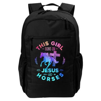 This Girl Runs On Jesus & Horses Christian Equestrian Riding Backpack