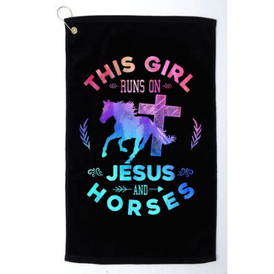 This Girl Runs On Jesus & Horses Christian Equestrian Riding Golf Towel