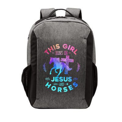This Girl Runs On Jesus & Horses Christian Equestrian Riding Vector Backpack