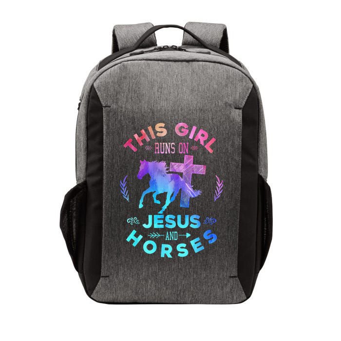 This Girl Runs On Jesus & Horses Christian Equestrian Riding Vector Backpack