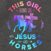This Girl Runs On Jesus & Horses Christian Equestrian Riding Vector Backpack