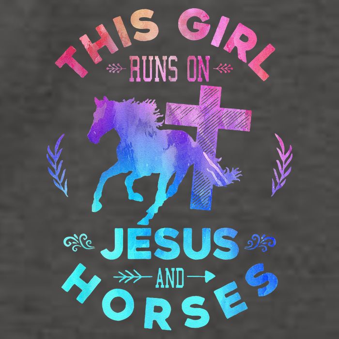 This Girl Runs On Jesus & Horses Christian Equestrian Riding Vector Backpack