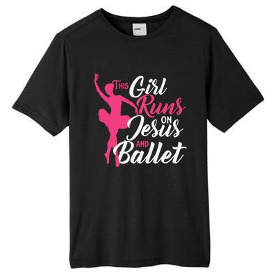 This Girl Runs On Jesus And Ballet Barre Ballerina Chassé Tall Fusion ChromaSoft Performance T-Shirt