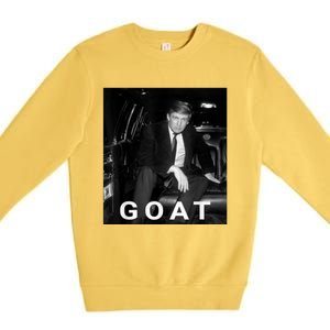 Trump Goat Republican Conservative Gift Trump 2024 Premium Crewneck Sweatshirt