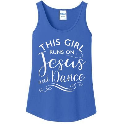 This Girl Runs On Jesus And Dance Christian Rehearsal Gift Ladies Essential Tank