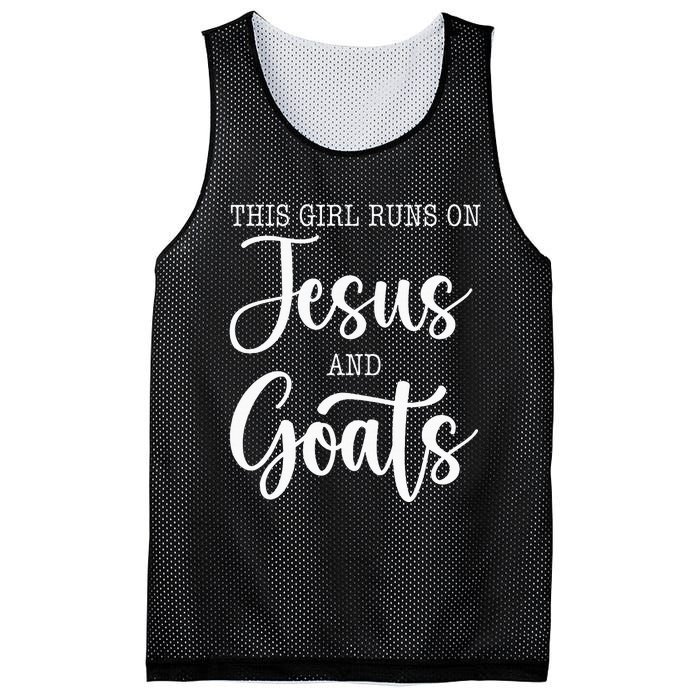 This Girl Runs On Jesus And Goats Goat Lover Christian Mesh Reversible Basketball Jersey Tank