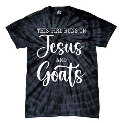 This Girl Runs On Jesus And Goats Goat Lover Christian Tie-Dye T-Shirt