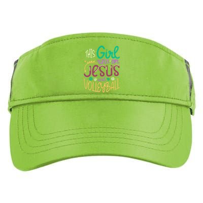 This Girl Run On Jesus And Volleyball Adult Drive Performance Visor