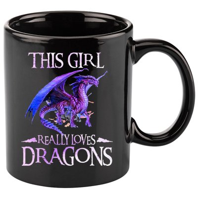 This Girl Really Loves Dragons Dragon Lover 11oz C Handle Ceramic Mug