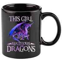 This Girl Really Loves Dragons Dragon Lover 11oz C Handle Ceramic Mug