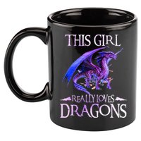 This Girl Really Loves Dragons Dragon Lover 11oz C Handle Ceramic Mug