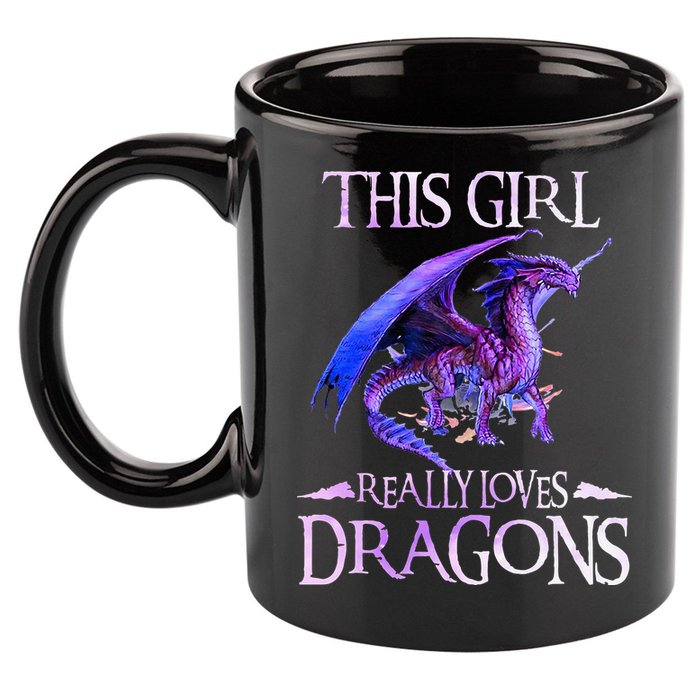 This Girl Really Loves Dragons Dragon Lover 11oz C Handle Ceramic Mug