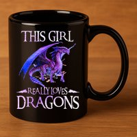 This Girl Really Loves Dragons Dragon Lover 11oz C Handle Ceramic Mug