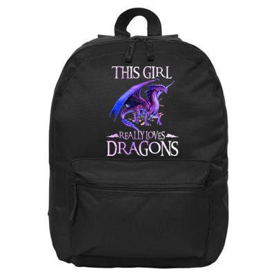 This Girl Really Loves Dragons Dragon Lover 16 in Basic Backpack