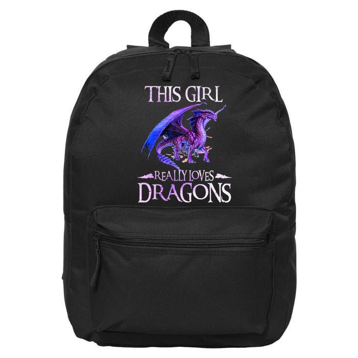 This Girl Really Loves Dragons Dragon Lover 16 in Basic Backpack