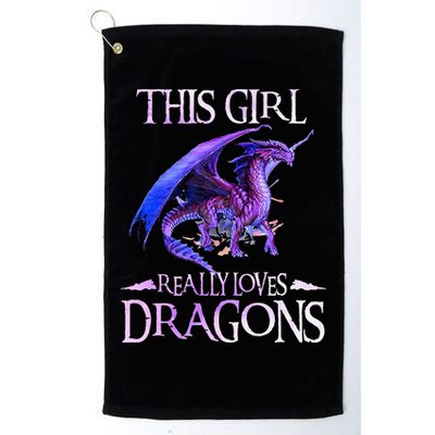 This Girl Really Loves Dragons Dragon Lover Golf Towel