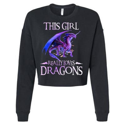 This Girl Really Loves Dragons Dragon Lover Cropped Pullover Crew