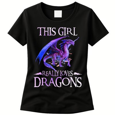 This Girl Really Loves Dragons Dragon Lover Womens T-Shirt