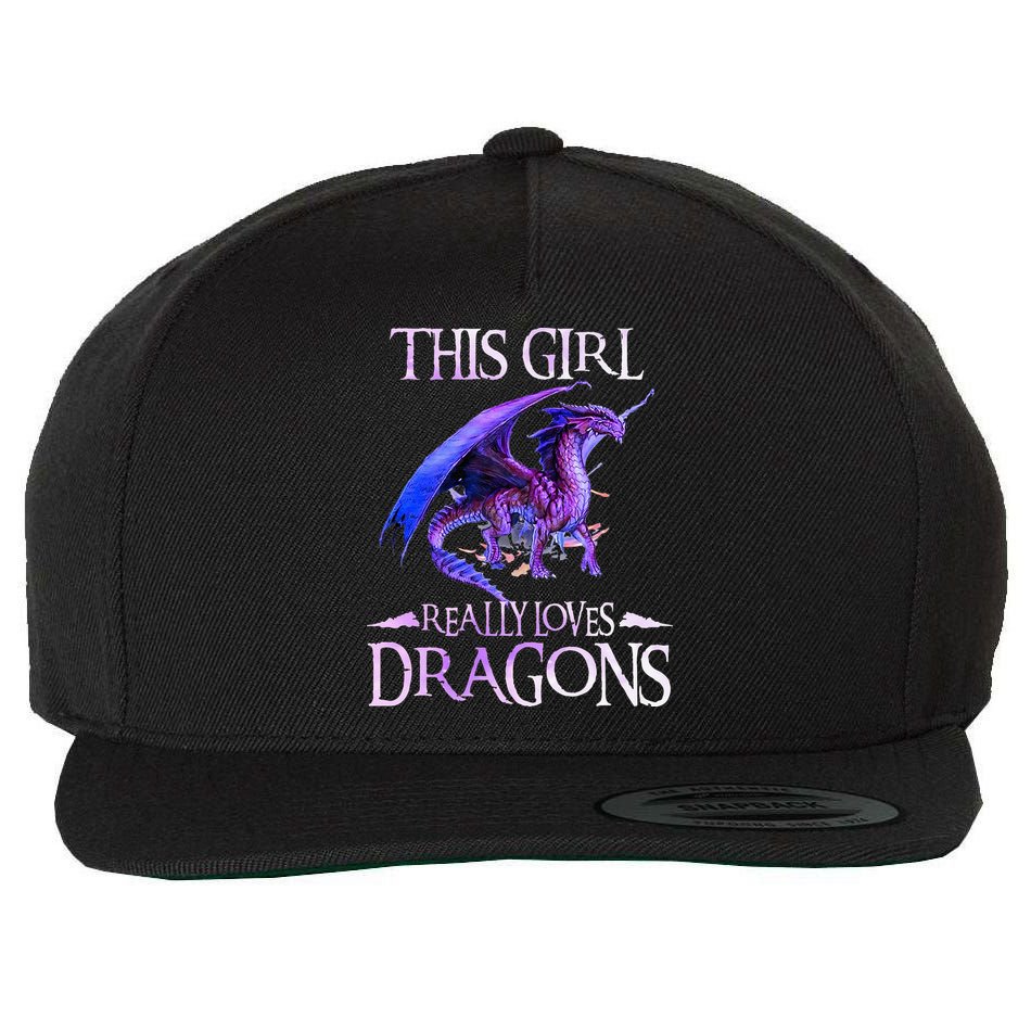 This Girl Really Loves Dragons Dragon Lover Wool Snapback Cap
