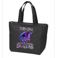 This Girl Really Loves Dragons Dragon Lover Zip Tote Bag