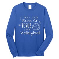 This Girl Runs On Jesus And Volleyball Christian Long Sleeve Shirt