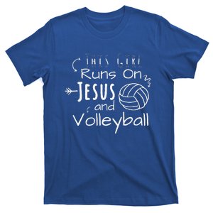 This Girl Runs On Jesus And Volleyball Christian T-Shirt