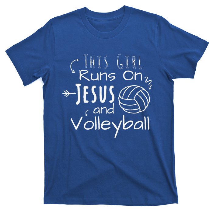 This Girl Runs On Jesus And Volleyball Christian T-Shirt