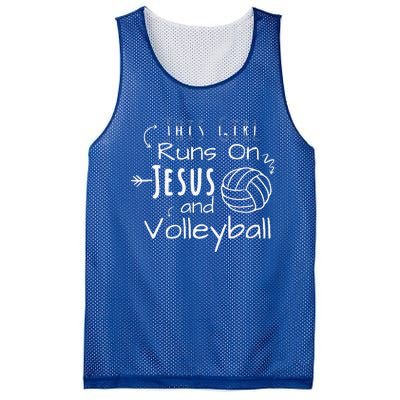 This Girl Runs On Jesus And Volleyball Christian Mesh Reversible Basketball Jersey Tank