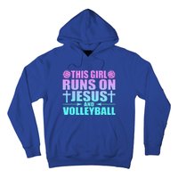 This Girl Runs On Jesus And Volleyball Novelty Hoodie