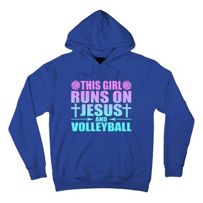 This Girl Runs On Jesus And Volleyball Novelty Hoodie