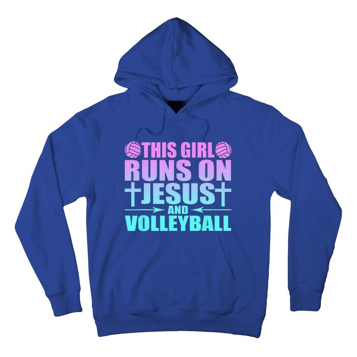 This Girl Runs On Jesus And Volleyball Novelty Hoodie