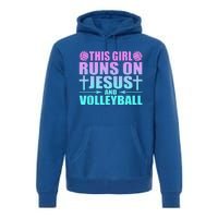 This Girl Runs On Jesus And Volleyball Novelty Premium Hoodie