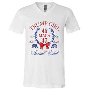 Trump Girl Retro Political Taking Back America V-Neck T-Shirt