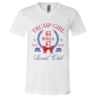 Trump Girl Retro Political Taking Back America V-Neck T-Shirt