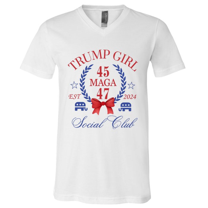 Trump Girl Retro Political Taking Back America V-Neck T-Shirt