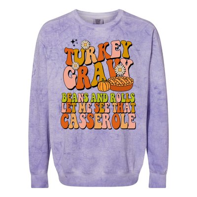 Turkey Gravy Retro Groovy Thanksgiving Food Colorblast Crewneck Sweatshirt