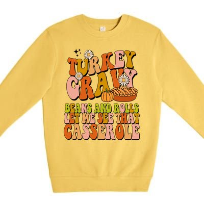 Turkey Gravy Retro Groovy Thanksgiving Food Premium Crewneck Sweatshirt