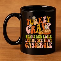 Turkey Gravy Retro Groovy Thanksgiving Food 11oz C Handle Ceramic Mug