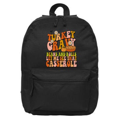 Turkey Gravy Retro Groovy Thanksgiving Food 16 in Basic Backpack